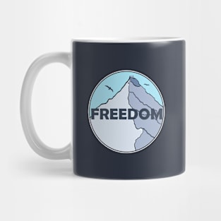 snowy mountain for skiers and hikers Mug